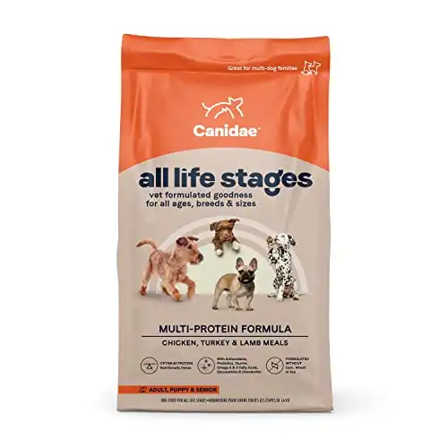 Canidae All Life Stages Premium Dry Dog Food for All Breeds, All Ages, Multi- Protein Chicken, Turkey and Lamb Meals Formula, 44 Pounds