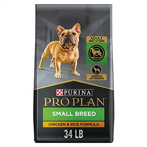 Purina Pro Plan Small Breed Dog Food With Probiotics for Dogs, Shredded Blend Chicken & Rice Formula – 34 lb. Bag