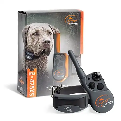 SportDOG Brand FieldTrainer 425XS Stubborn Dog Remote Trainer - Rechargeable Training Collar with Shock, Vibrate, and Tone - 500 Yard Range - SD-425XS