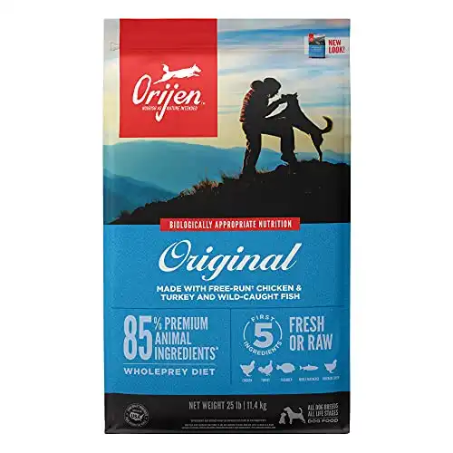 ORIJEN Dog Original Recipe, 25lb, High-Protein Grain-Free Dry Dog Food, Packaging May Vary