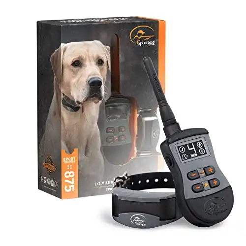 SportDOG Brand SportTrainer 875 Remote Trainer - Bright, Easy to Read OLED Screen - 1/2 Mile Range - Waterproof, Rechargeable Dog Training Collar with Tone, Vibration, and Static