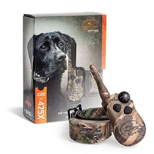 SportDOG Brand WetlandHunter 425X Camouflage Remote Trainer - Rechargeable Dog Training Collar with Shock, Vibrate, and Tone - 500 Yard Range - SD-425XCAMO